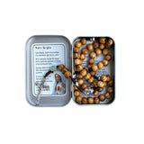 Oremus Mercy - Rosary in Tin w/ Prayer - Mary Wooden *NEW LOOK*