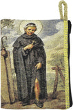 Village Gift Importers - Large Tapestry Rosary Pouch with St. Peregrine Design