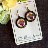 The Divine Iguana - Sacred Heart of Jesus Earrings