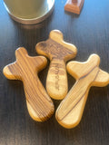 Oremus Mercy - Olive Wood Medium Cross   (MOQ 2)