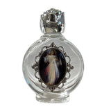 Oremus Mercy - Holy Water Bottle - Divine Mercy Encased w/ Rose Top 2.5"