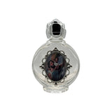 Oremus Mercy - Holy Water Bottle - St. Christopher Encased w/ Rose Top 2.5"