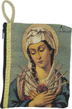 Village Gift Importers - Large Tapestry Rosary Pouch with Seven Sorrows Design