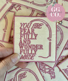 Fearfully And Wonderfully Made Embroidered Patch