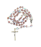 Village Gift Importers - Crystal Rosary Beads with Madonna and Child Centerpiece