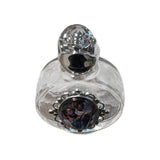 Oremus Mercy - Holy Water Bottle - St. Christopher Encased w/ Rose Top 2.5"