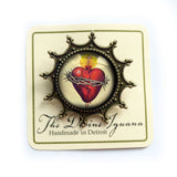 The Divine Iguana - Sacred Heart of Jesus Brooch