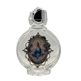 Oremus Mercy - Holy Water Bottle - Lady of Grace (Encased) w/ Rose Top 2.5"