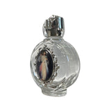 Oremus Mercy - Holy Water Bottle - Divine Mercy Encased w/ Rose Top 2.5"