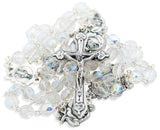 Village Gift Importers - Immaculate Conception Catholic Rosary with Clear Glass Beads
