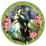 Oremus Mercy - Our Lady of Mt. Carmel SUNCATCHER Window Sticker 4.5"