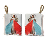 Oremus Mercy - Rosary Pouch - Divine Mercy (WHITE) 3″ x 4″