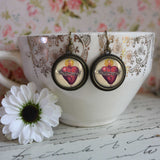 The Divine Iguana - Sacred Heart of Jesus Earrings