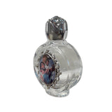 Oremus Mercy - Holy Water Bottle - St. Christopher Encased w/ Rose Top 2.5"