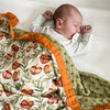 Catholic Luxury Double Sided Muslin Blanket - Holy Family Hearts