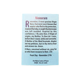 Oremus Mercy - Prayer Card - The Miraculous Medal Memorare  (25/pk)