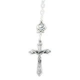 Village Gift Importers - Immaculate Conception Catholic Rosary with Clear Glass Beads