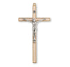 7" Gold Finish Pearlized Metal Cross with Fine Pewter Corpus