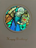 Bright Greetings -  Immaculate Heart birthday sun-catcher card