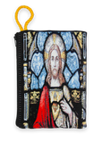 Village Gift Importers - Large Tapestry Rosary Pouch with Sacred Heart Design