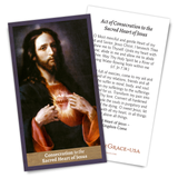 Act of Consecration to the Sacred Heart of Jesus Holy Card, NEW