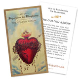 Act of Reparation for Blasphemy - THE GOLDEN ARROW Holy Card.